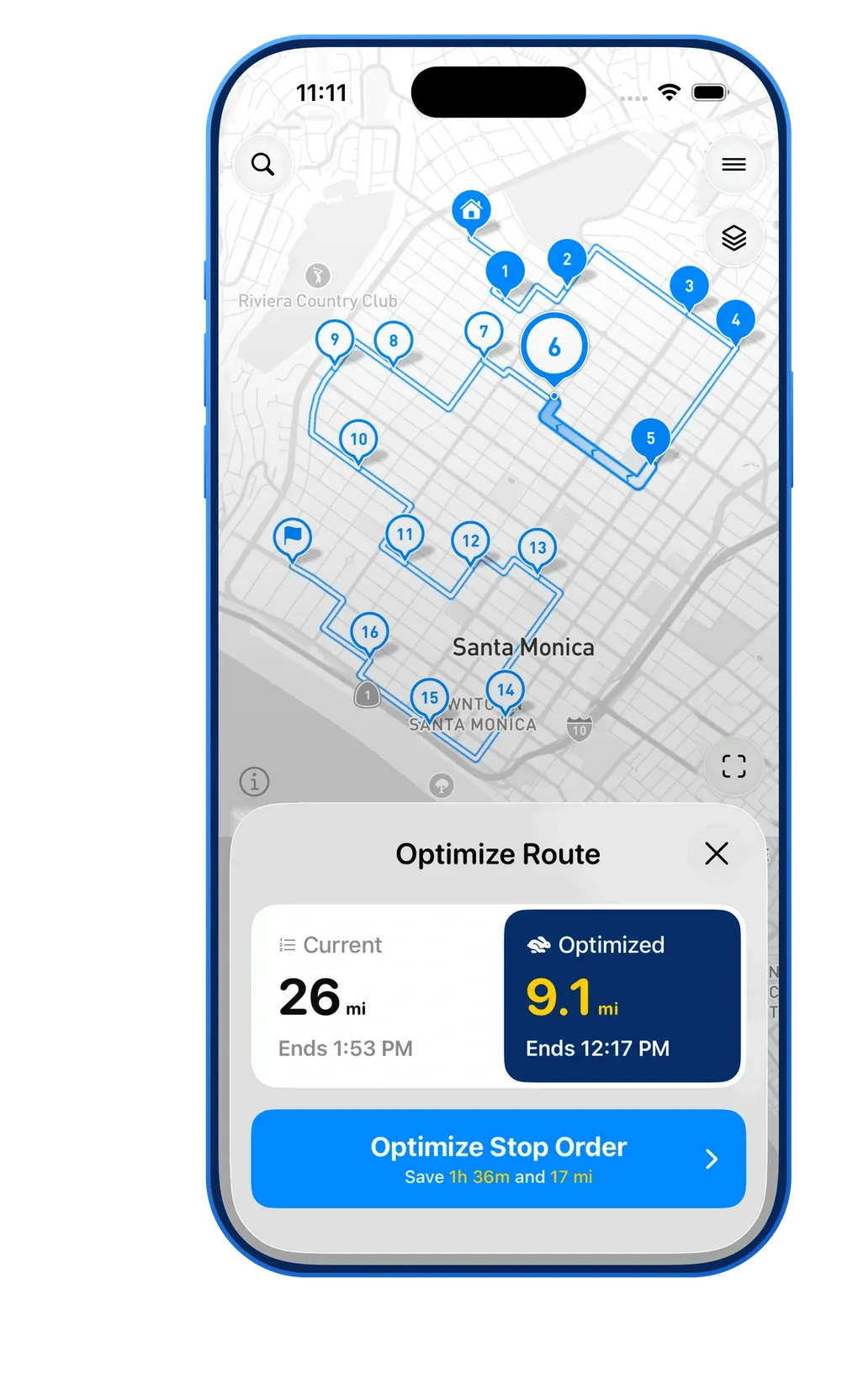MyWay Route Planner Optimize Route