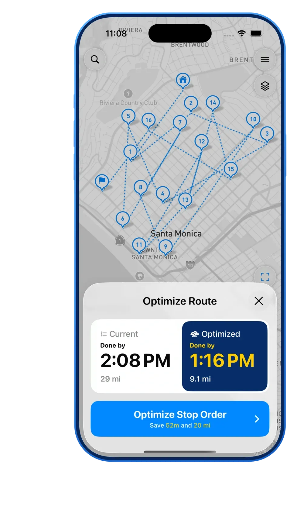 MyWay Route Planner Optimize Route